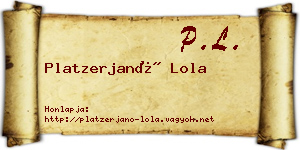 Platzerjanó Lola névjegykártya